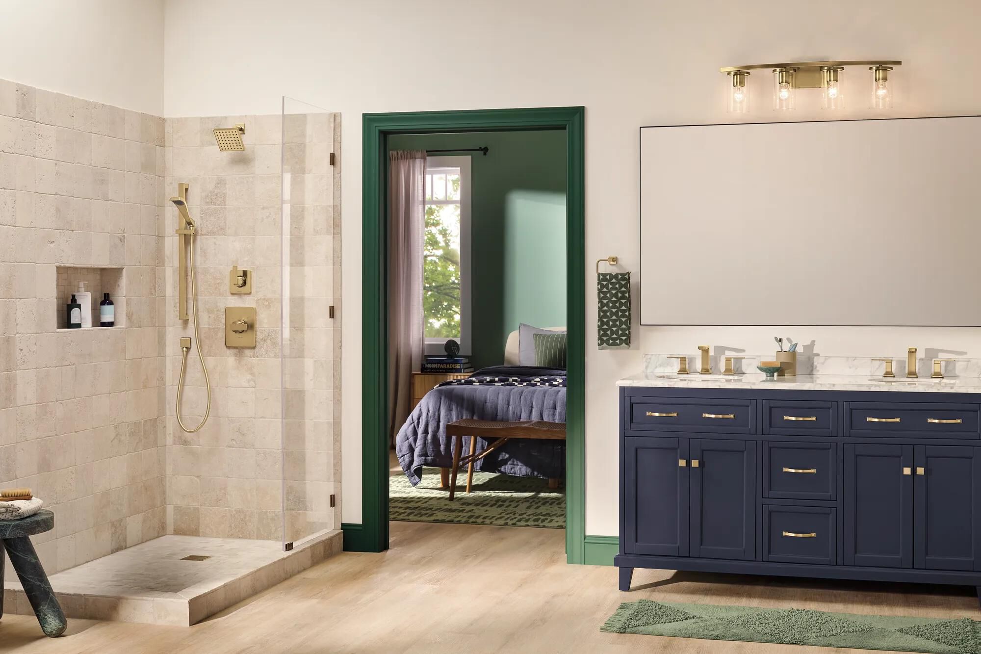 Premium Single-Setting Slide Bar Hand Shower in Champagne Bronze